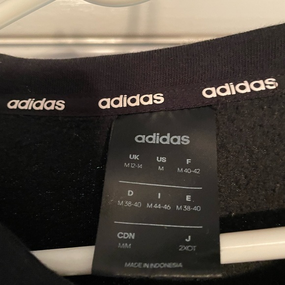 Womens Adidas Medium Crewneck- black - Picture 3 of 3